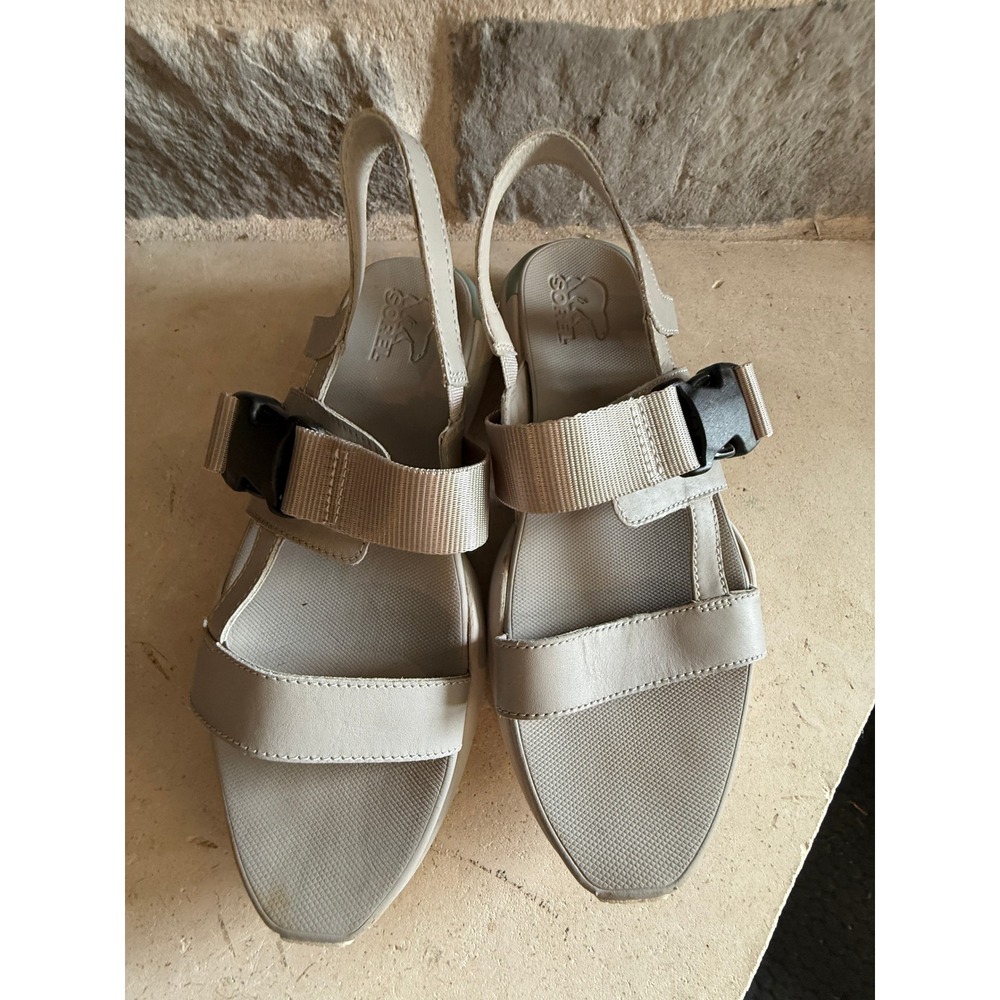Sorel Kinetic Impact Slingback Sandals Sea Salt White Women 7.5 NL4697-009